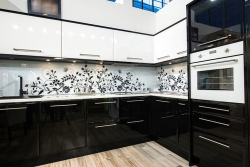 black and white kitchen tiles design